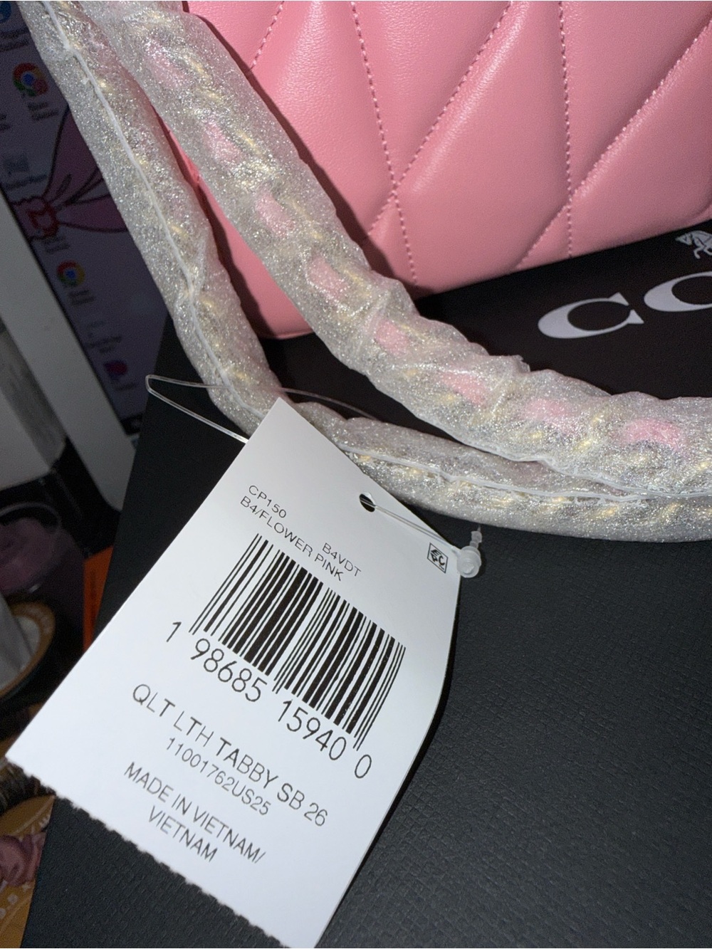 NWT COACH CP150  Brass/Flower Pink Tabby Shoulder Bag 26 With Pillow Quilting - Picture 5 of 15